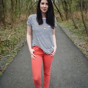 J Crew Toothpick Coral Ankle Jeans (29)